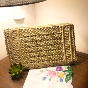 Vintage woven clutch